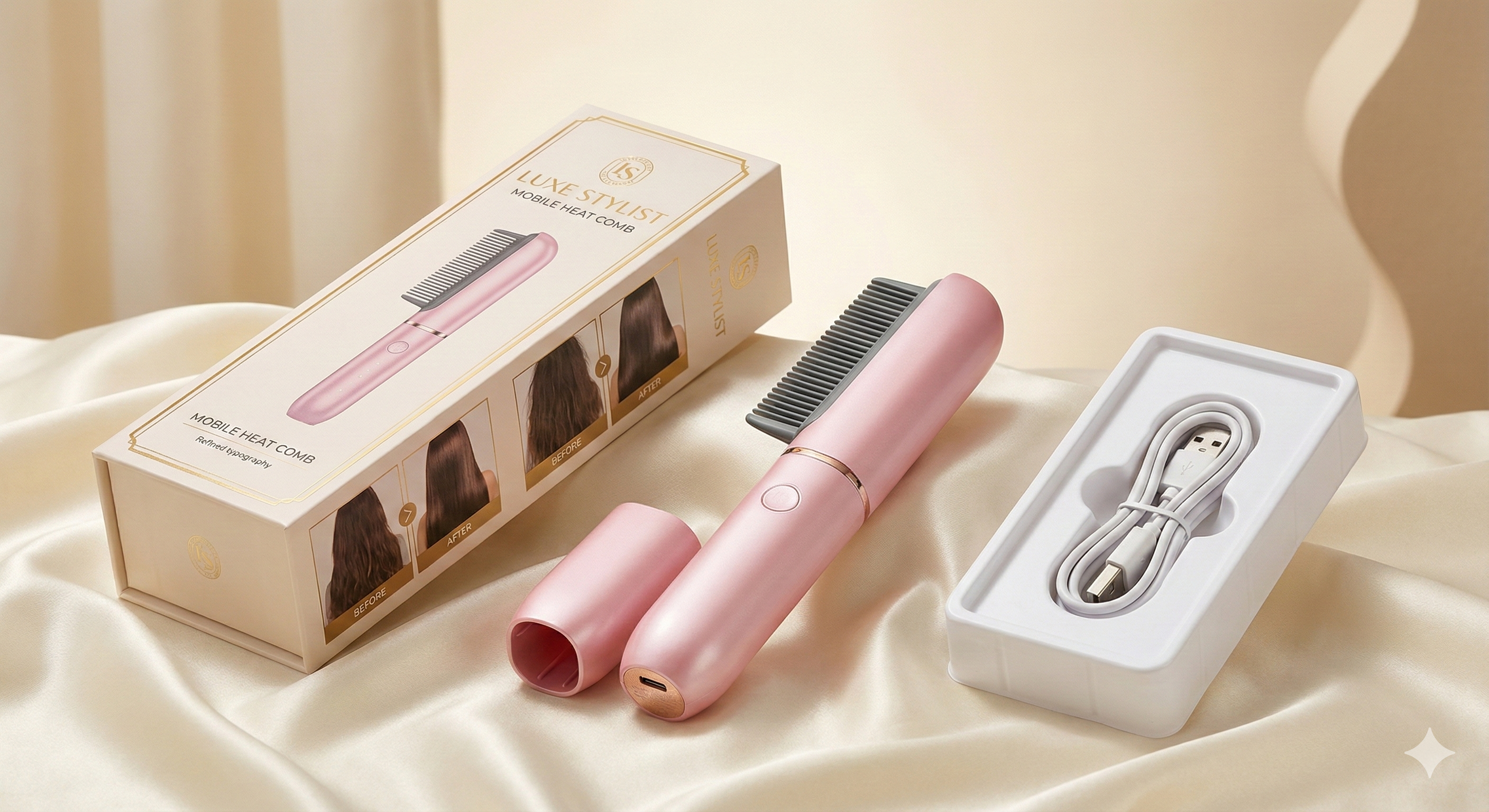 Mintraa SmoothPro™ Mini Cordless Hair Straightener | 200°C Hot Comb