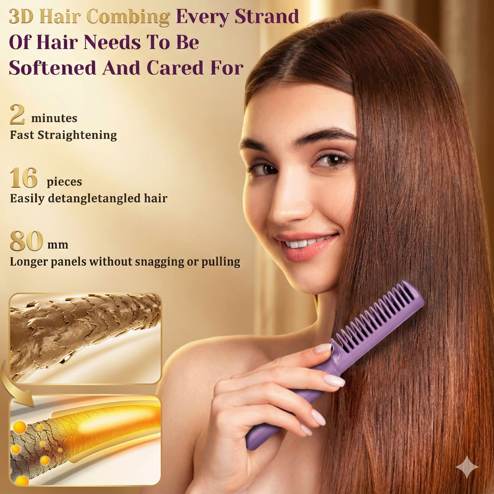 Mintraa SmoothPro™ Mini Cordless Hair Straightener | 200°C Hot Comb