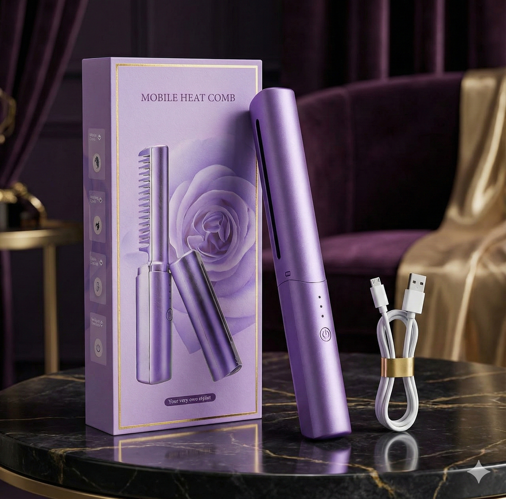 Mintraa SmoothPro™ Mini Cordless Hair Straightener | 200°C Hot Comb